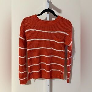 Chesley Orange and White Striped Sweater